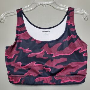 Ivy Park Sports Bra Womens Size Small Pink Black Camoflauge Athleisiure Workout
